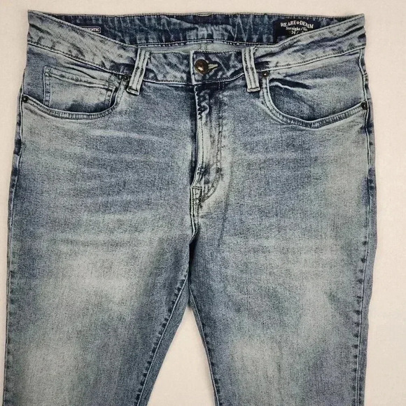 Buffalo David Bitton Mens Jeans Straight Six Stretch Size 34x34 Blue Distressed - Picture 4 of 16